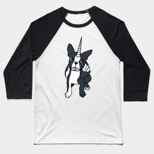 Boston Terrier Alicorn Dog :: Canines and Felines Baseball T-Shirt